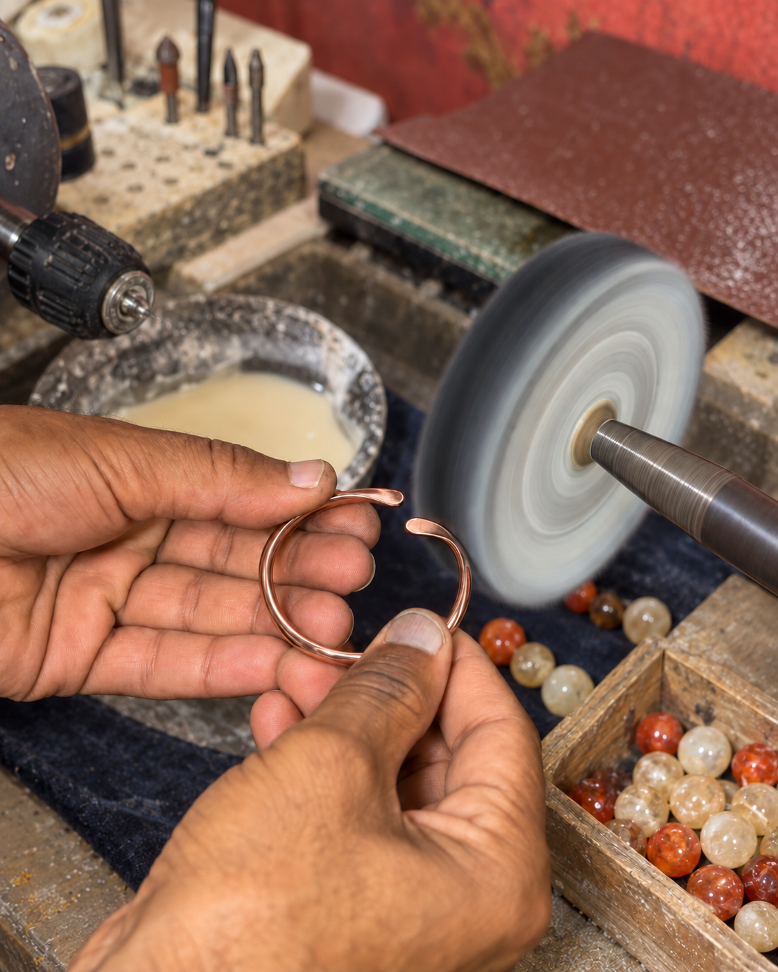 NHASS atelier — Het polijsten van de sieraden